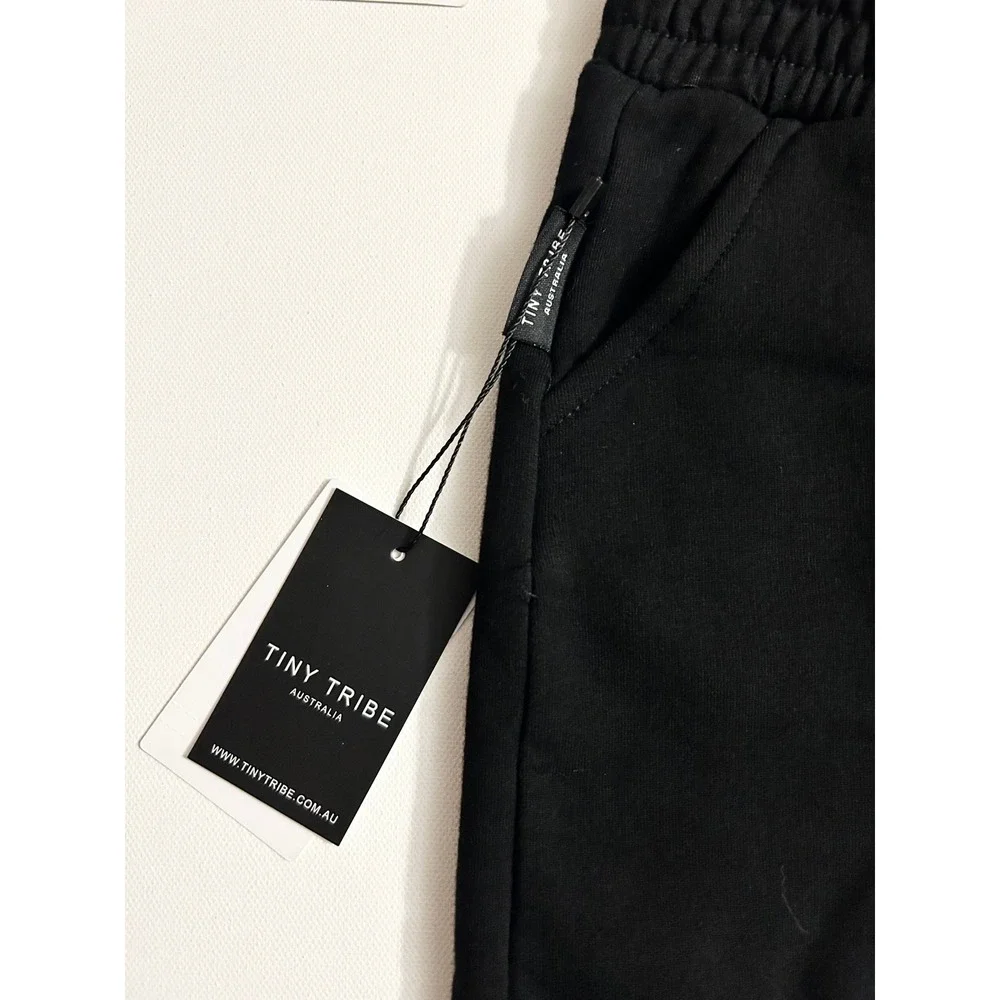 Tiny Tribe Australia Kids Black Sweatshirt and Jogger Set 9-12M NWT